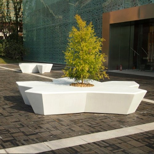 玻璃钢五角星造型花池景观坐凳