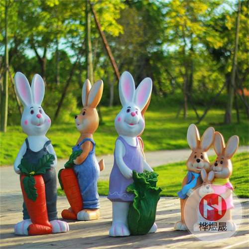 卡通动物户外街景